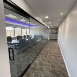 Hallway with conference room on the side